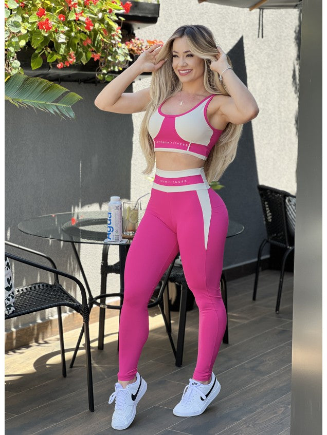 Conjunto Top + Legging Nice Rosa
