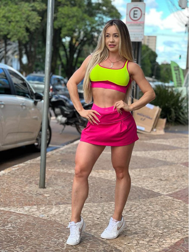 Conjunto Top + Short Saia Positivity Pink